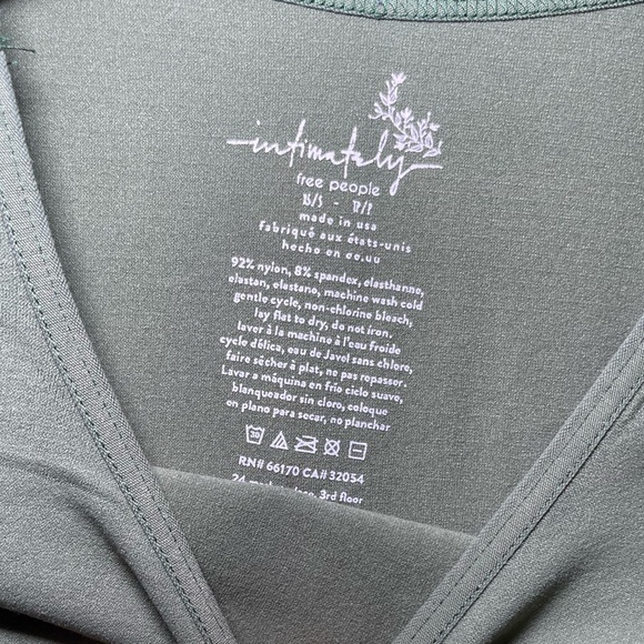 Free People Intimately Army Green Cap Sleeve Seamless Cami - Picture 2 of 3